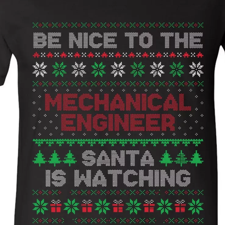 Mechanical Engineer Gift Mechanical Engineer Ugly Sweater V-Neck T-Shirt