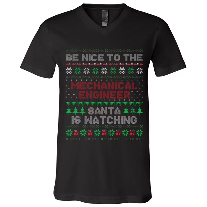 Mechanical Engineer Gift Mechanical Engineer Ugly Sweater V-Neck T-Shirt