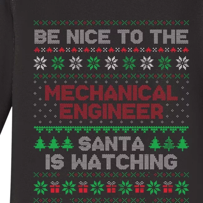 Mechanical Engineer Gift Mechanical Engineer Ugly Sweater Baby Long Sleeve Bodysuit