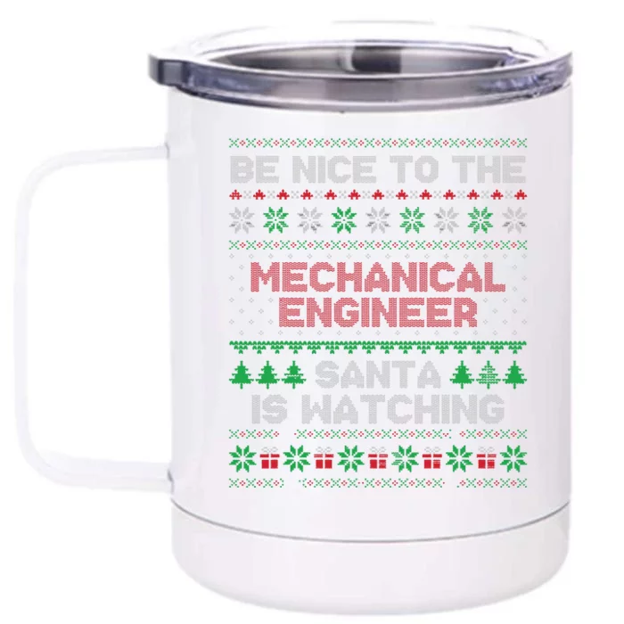 Mechanical Engineer Gift Mechanical Engineer Ugly Sweater Front & Back 12oz Stainless Steel Tumbler Cup