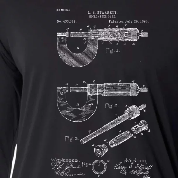 Mechanical Engineer Gift Micrometer Gage Cooling Performance Long Sleeve Crew