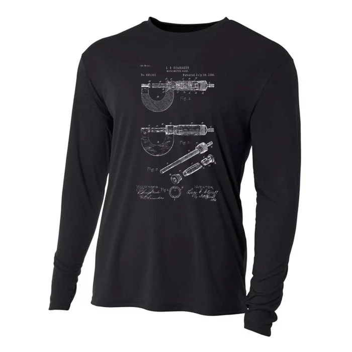 Mechanical Engineer Gift Micrometer Gage Cooling Performance Long Sleeve Crew