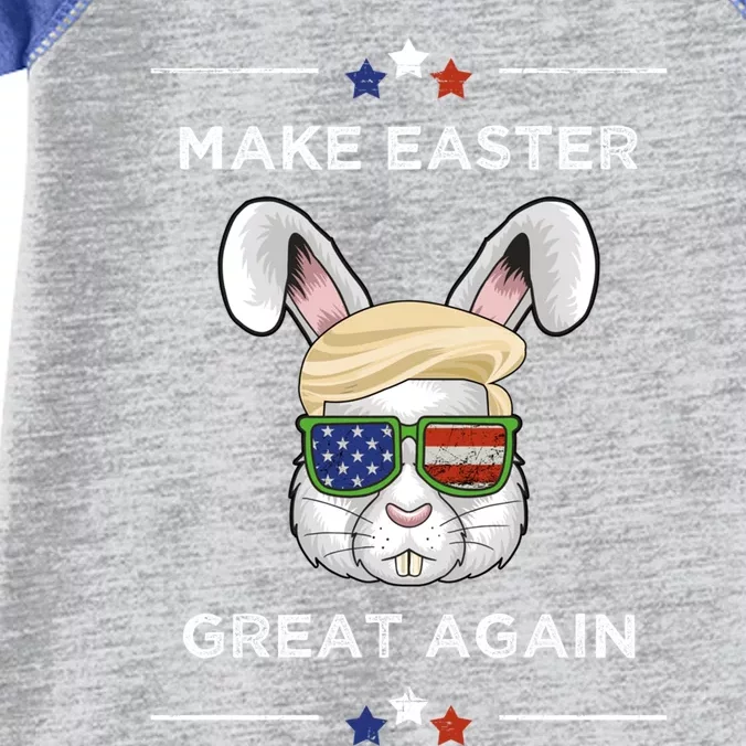 Make Easter Great Again Funny Trump Bunny Gift Usa Flag Gift Infant Baby Jersey Bodysuit