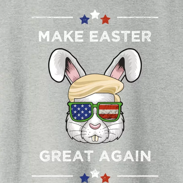 Make Easter Great Again Funny Trump Bunny Gift Usa Flag Gift Women's Crop Top Tee