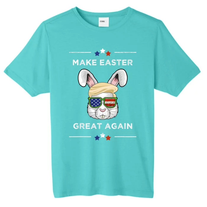 Make Easter Great Again Funny Trump Bunny Gift Usa Flag Gift ChromaSoft Performance T-Shirt