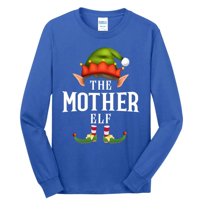 Mother Elf Group Funny Christmas Pajama Party Gift Tall Long Sleeve T-Shirt