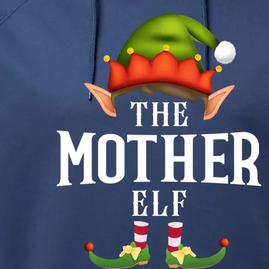 Mother Elf Group Funny Christmas Pajama Party Gift Performance Fleece Hoodie