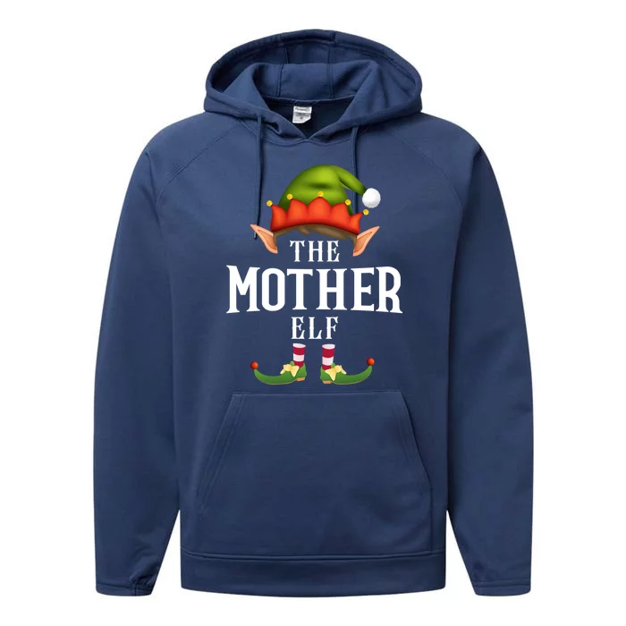 Mother Elf Group Funny Christmas Pajama Party Gift Performance Fleece Hoodie