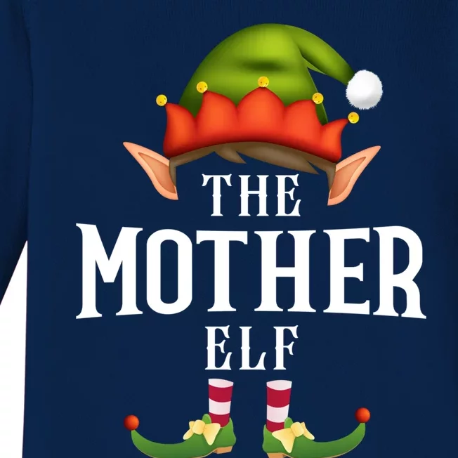 Mother Elf Group Funny Christmas Pajama Party Gift Baby Long Sleeve Bodysuit