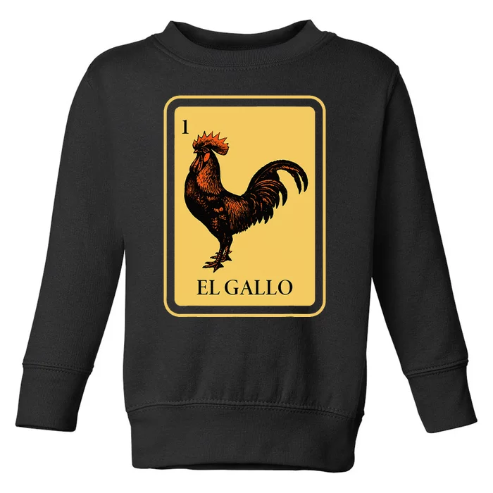 Mexican El Gallo Bingo Card Game Traditional Rooster Toddler Sweatshirt