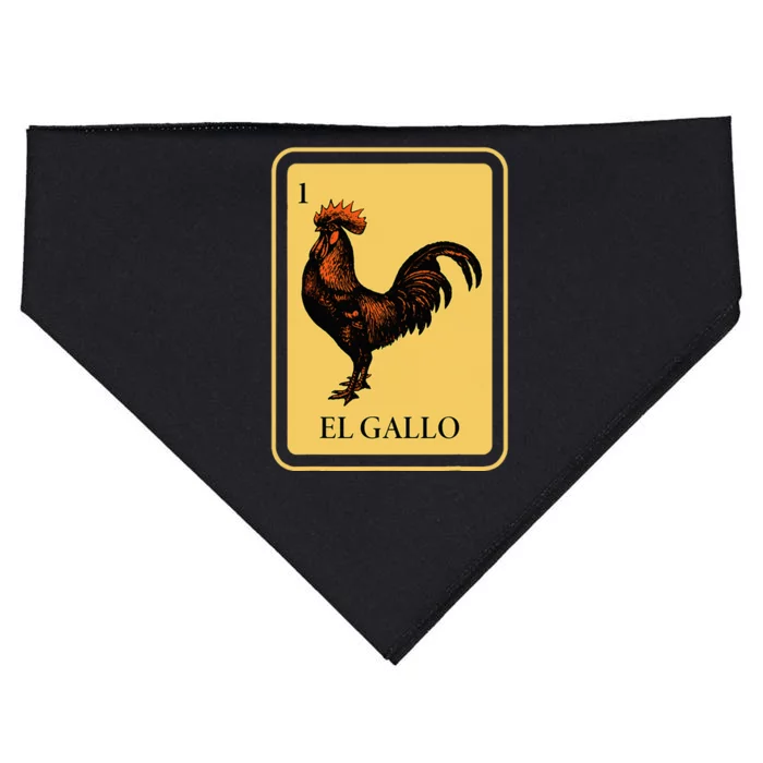 Mexican El Gallo Bingo Card Game Traditional Rooster USA-Made Doggie Bandana