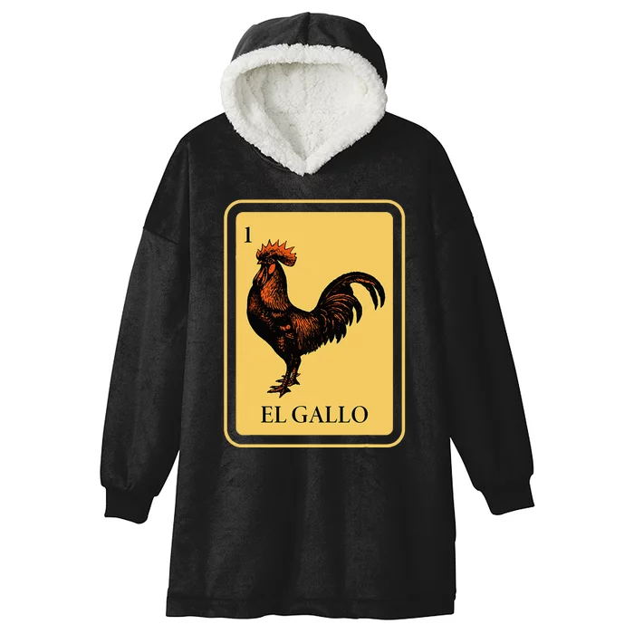 Mexican El Gallo Bingo Card Game Traditional Rooster Hooded Wearable Blanket