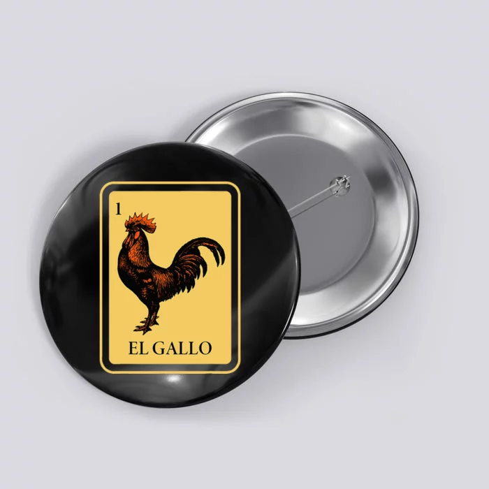 Mexican El Gallo Bingo Card Game Traditional Rooster Button