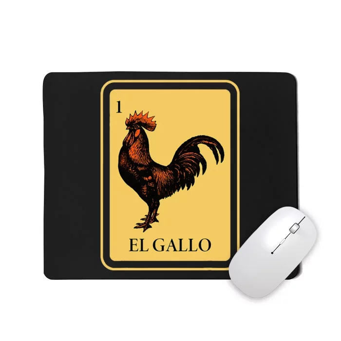 Mexican El Gallo Bingo Card Game Traditional Rooster Mousepad