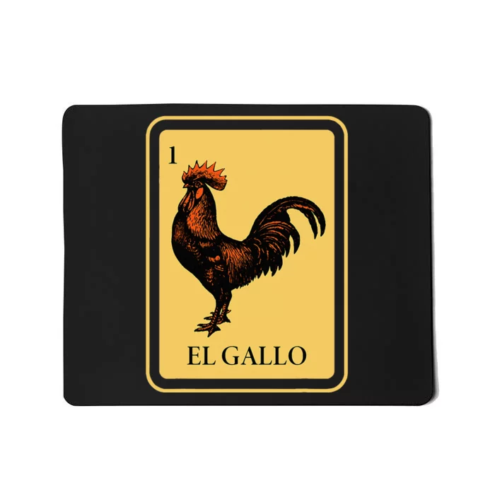 Mexican El Gallo Bingo Card Game Traditional Rooster Mousepad