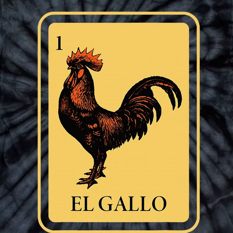 Mexican El Gallo Bingo Card Game Traditional Rooster Tie-Dye T-Shirt