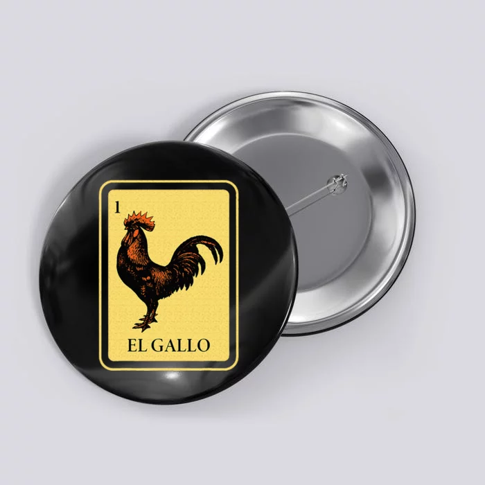 Mexican El Gallo Bingo Card Game Traditional Rooster Button