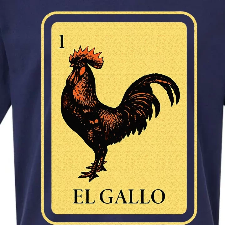 Mexican El Gallo Bingo Card Game Traditional Rooster Sueded Cloud Jersey T-Shirt