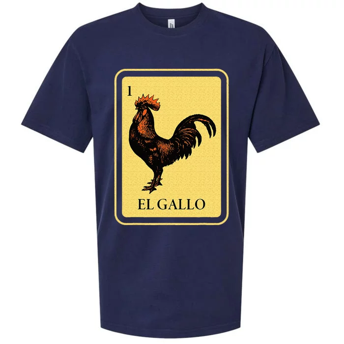 Mexican El Gallo Bingo Card Game Traditional Rooster Sueded Cloud Jersey T-Shirt