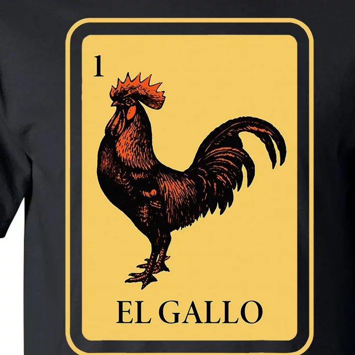 Mexican El Gallo Bingo Card Game Traditional Rooster Tall T-Shirt