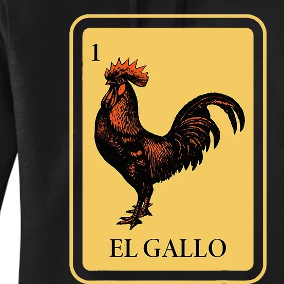 Mexican El Gallo Bingo Card Game Traditional Rooster Women's Pullover Hoodie