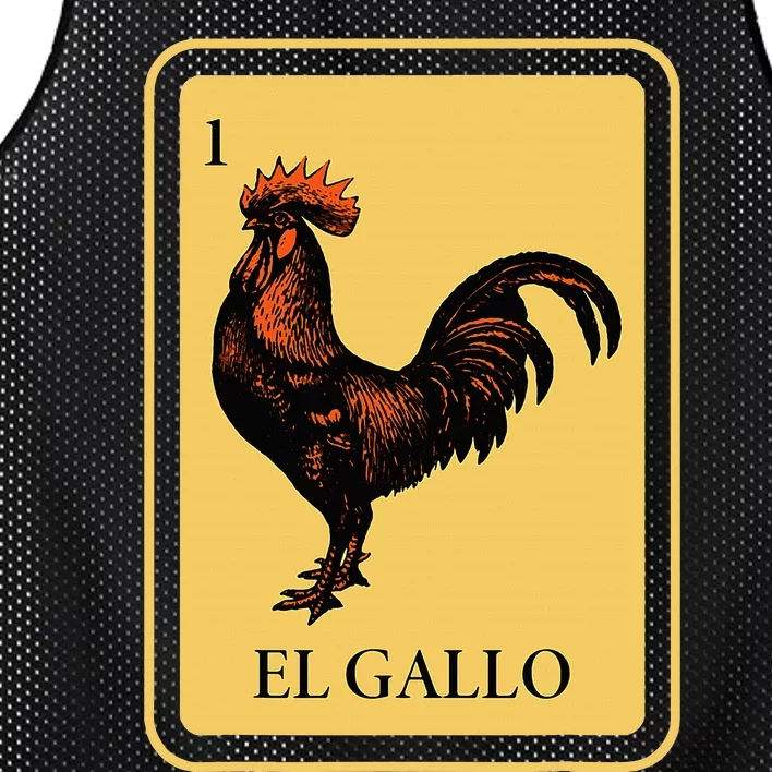 Mexican El Gallo Bingo Card Game Traditional Rooster Mesh Reversible Basketball Jersey Tank