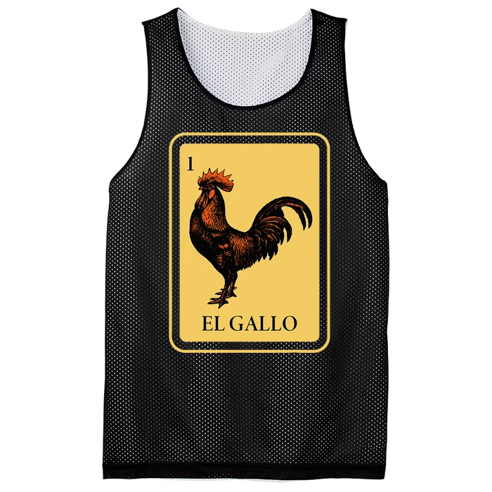 Mexican El Gallo Bingo Card Game Traditional Rooster Mesh Reversible Basketball Jersey Tank