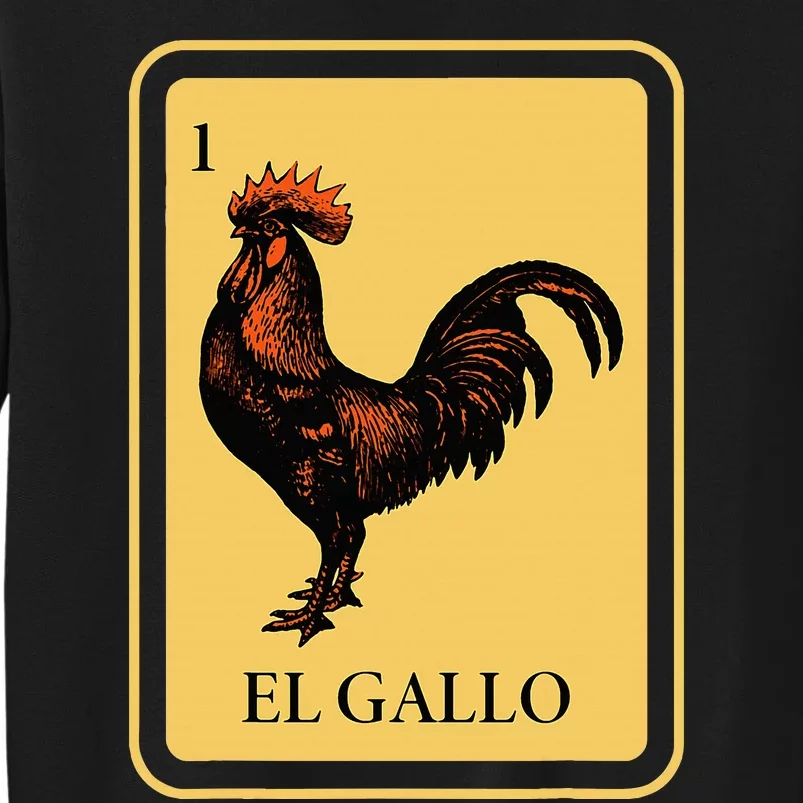 Mexican El Gallo Bingo Card Game Traditional Rooster Tall Sweatshirt