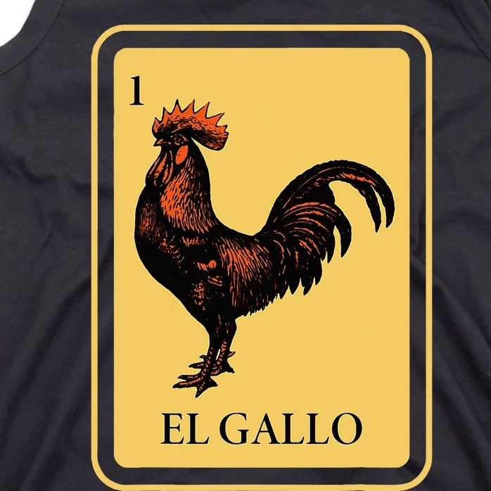 Mexican El Gallo Bingo Card Game Traditional Rooster Tank Top