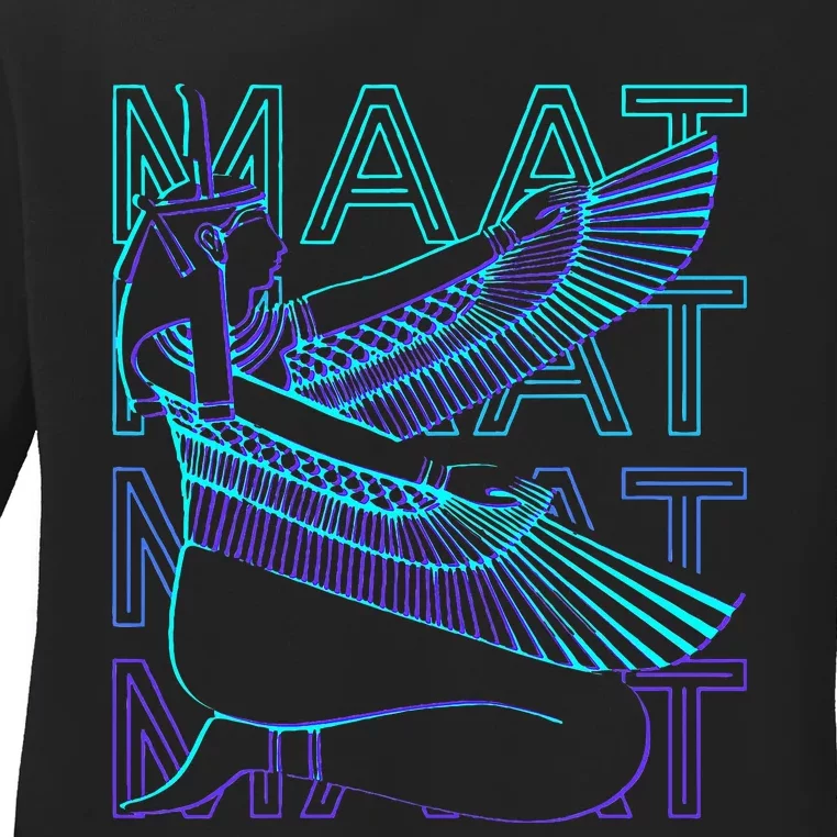 Maat Egyptian Goddess Egyptian Mythology Ancient Egypt Retro Ladies Long Sleeve Shirt