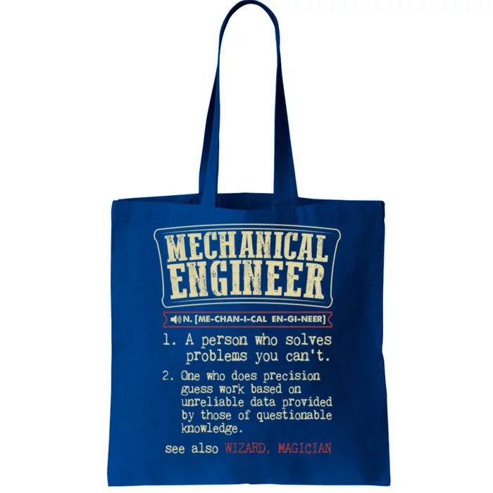 Mechanical Engineer Gift Funny Dictionary Definition Gift Tote Bag