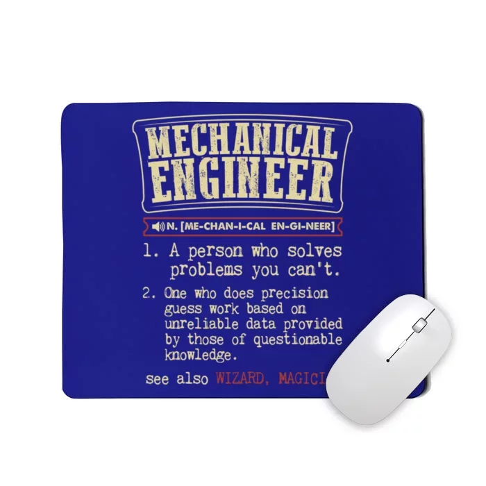 Mechanical Engineer Gift Funny Dictionary Definition Gift Mousepad