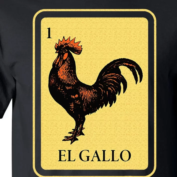 Mexican El Gallo Bingo Card Game Traditional Rooster Tall T-Shirt