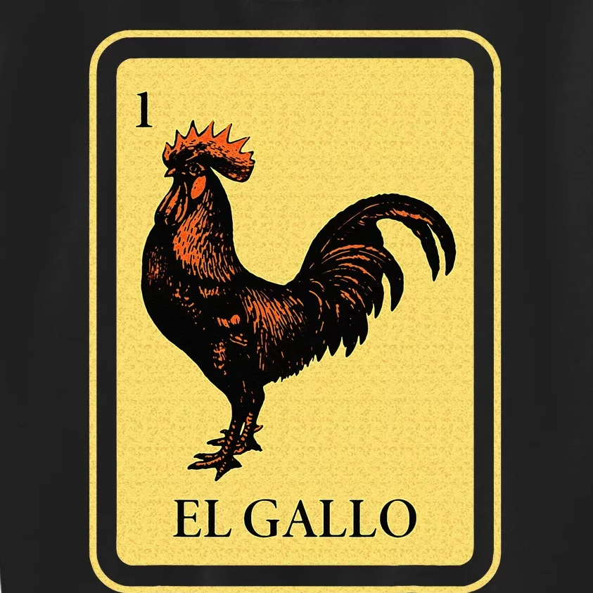 Mexican El Gallo Bingo Card Game Traditional Rooster Kids Sweatshirt