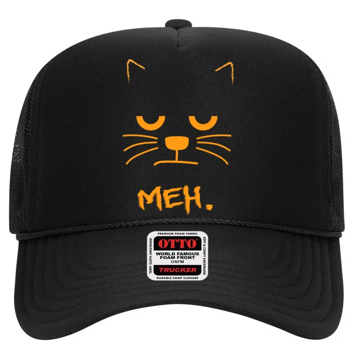 Meh. Angry Cat High Crown Mesh Trucker Hat