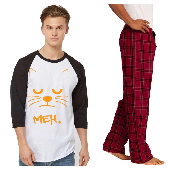 Meh. Angry Cat Raglan Sleeve Pajama Set