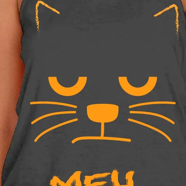 Meh. Angry Cat Women's Knotted Racerback Tank