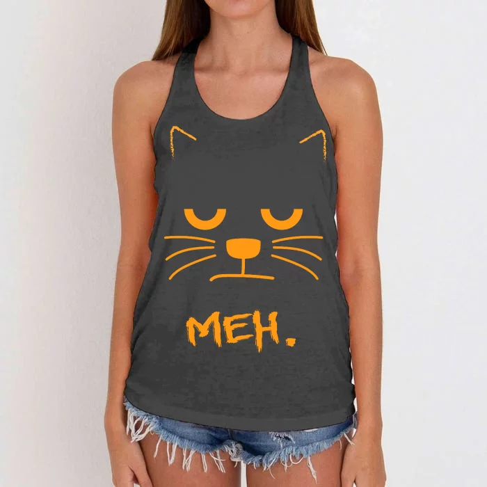 Meh. Angry Cat Women's Knotted Racerback Tank