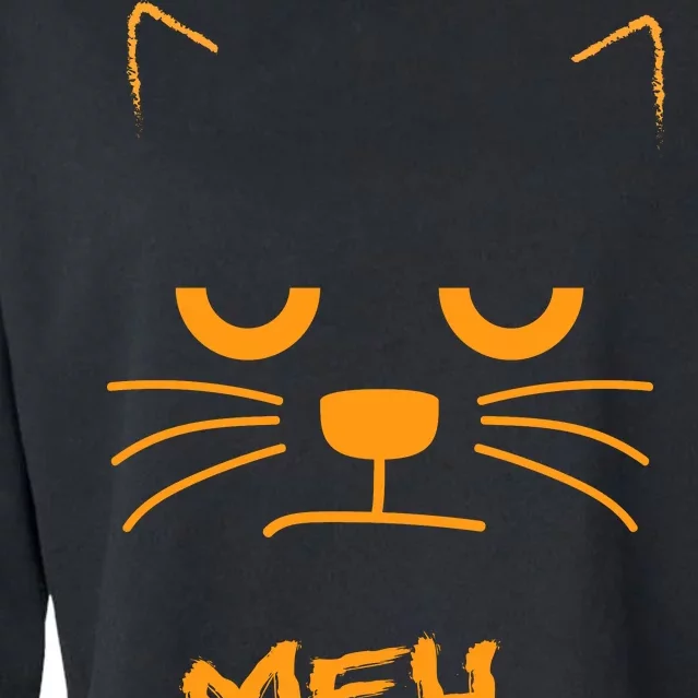 Meh. Angry Cat Cropped Pullover Crew