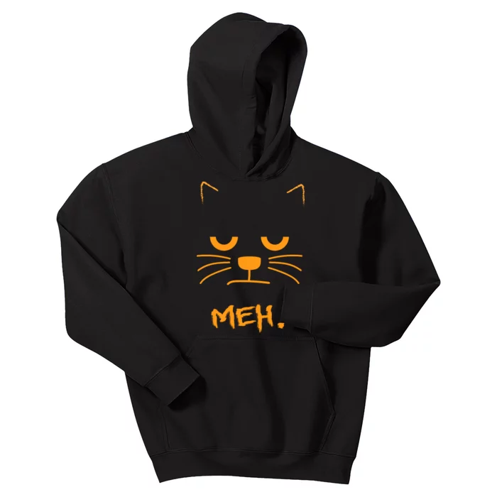 Meh. Angry Cat Kids Hoodie