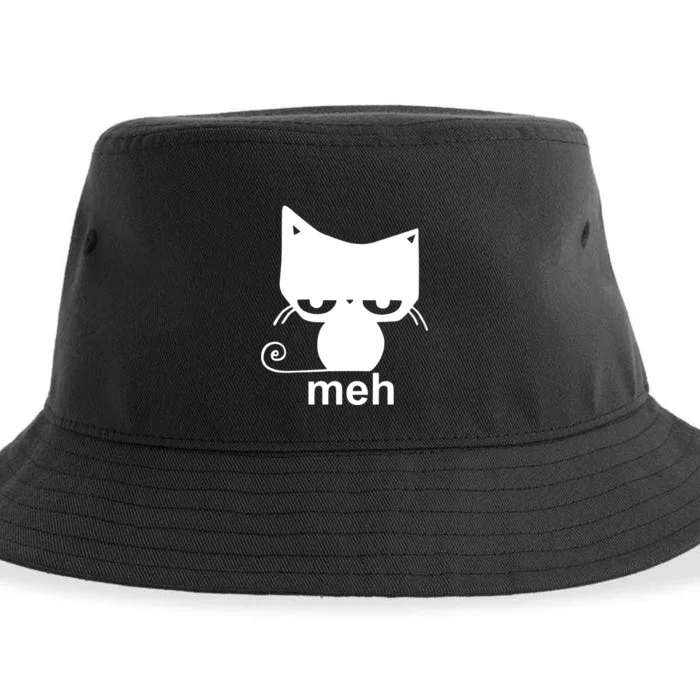 Meh Cat Funny Meme Sustainable Bucket Hat