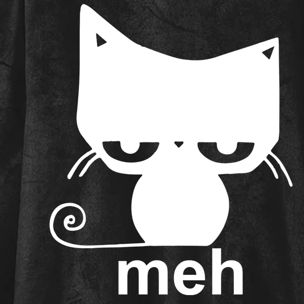 Meh Cat Funny Meme Hooded Wearable Blanket