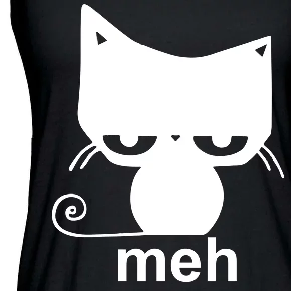 Meh Cat Funny Meme Ladies Essential Flowy Tank