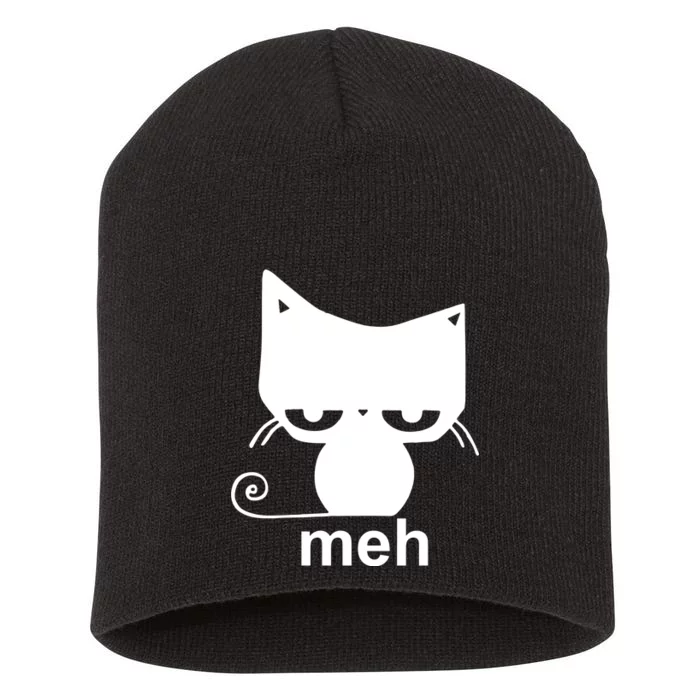 Meh Cat Funny Meme Short Acrylic Beanie