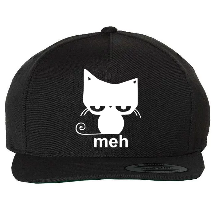 Meh Cat Funny Meme Wool Snapback Cap