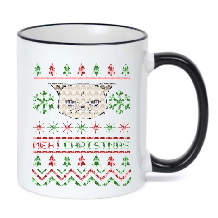 MEH! Christmas Cat Ugly Sweater Black Color Changing Mug