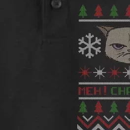 MEH! Christmas Cat Ugly Sweater Dry Zone Grid Performance Polo