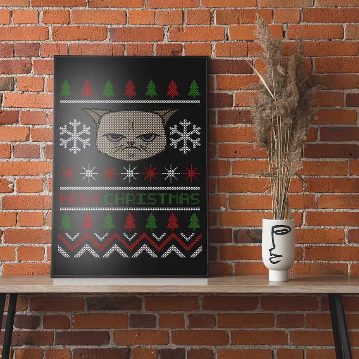 MEH! Christmas Cat Ugly Sweater Poster