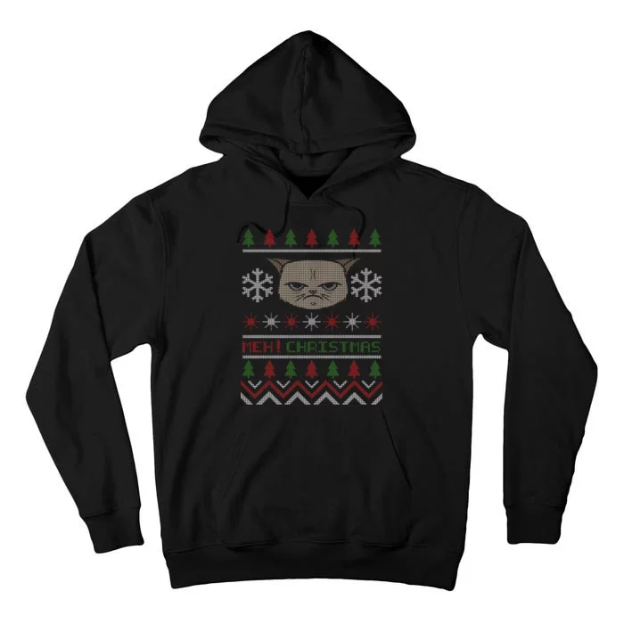 MEH! Christmas Cat Ugly Sweater Tall Hoodie