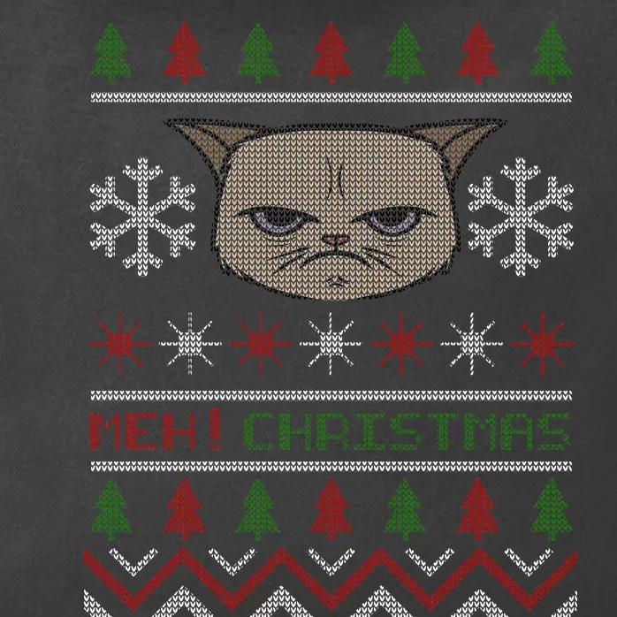 MEH! Christmas Cat Ugly Sweater Zip Tote Bag